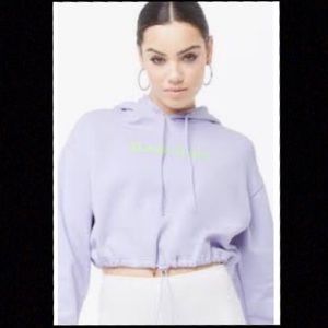 Forever 21 lavender cropped hoodie